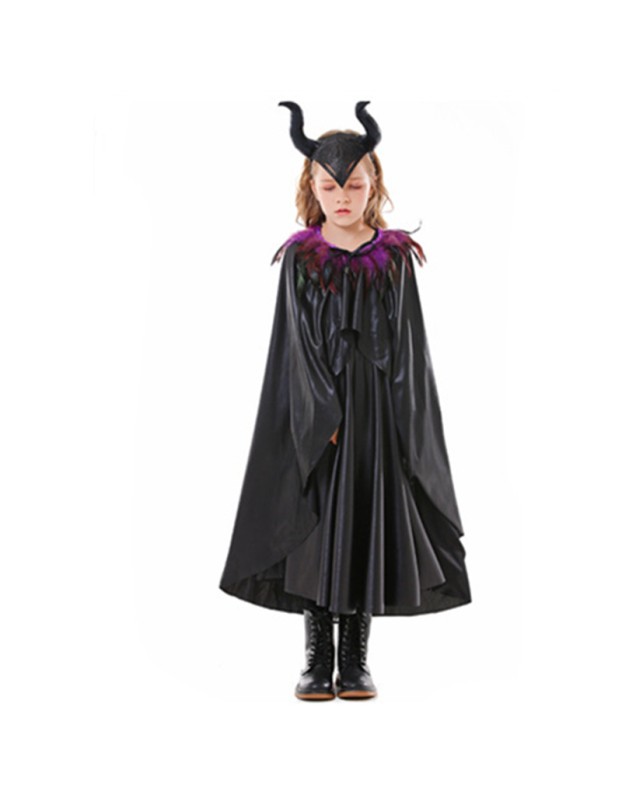 Cosplay Evil Queen Disfraces Halloween Witch Gown Girls Dress Kids Costume M40769