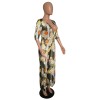 Women Half sleeves Flower Print Jumpsuit M8309