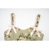 Green Vintage Floral Halter Corset Vest Cropped Tops 22053