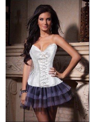 elegant bow white corset m1868c
