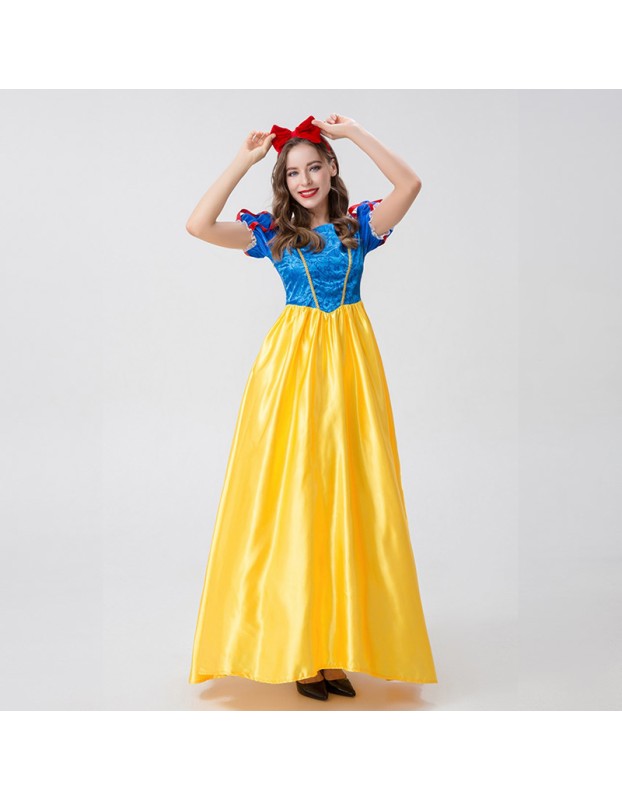 Halloween Costume Snow White Cosplay Adult Long Dress Costume YM8719