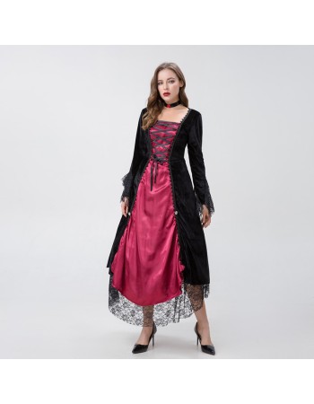 Halloween Gothic Court Robe Club Witch Cosplay Vampire Game Uniform YM8715