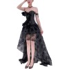 One Line Neckline Women Gauze Skirt  Shapewear Bone Dress Corset WK2277B
