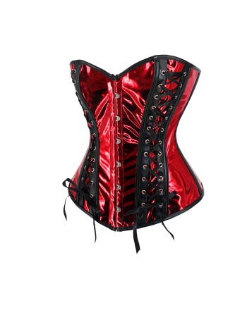 Sexy Women Bright Metallic Leather Front Lace-up Steampunk Corsets WK2304a