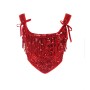 2023 Court Sexy Women Red Fringe Corset Little Sequin Vest Lacing Bustier WK2311