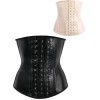 Black Smooth Latex Hook Eye 4 Steel Boned Waist Training Corset  M1303U