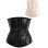 Black Smooth Latex Hook Eye 4 Steel Boned Waist Training Corset  M1303U