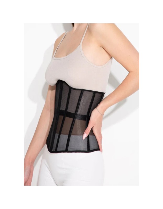Slim Fit Strap Adjusting Rubber Bone French With Gauze Breathable Corset WK2320