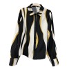 2023 Summer Shirt Striped Lapel Long Sleeve Single Breasted Shirt For Women 5197