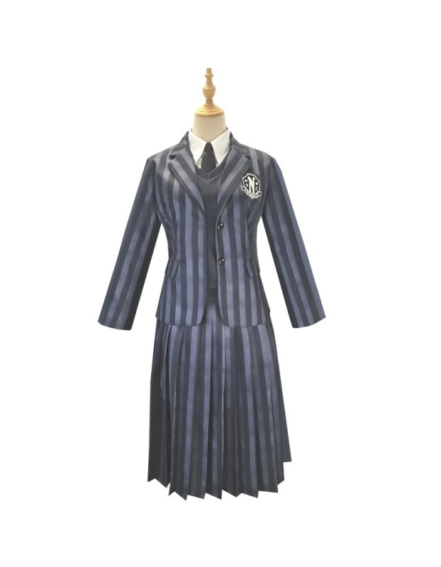 The Addams Family Costumed Female Wednesday Same Style Cosplay School Uniform YZ411