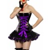 women leather black bustier m1209C