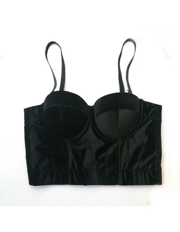 Real Velvet Bra Solid Color Steel Ring Body Shaping Vest All-Match Corset KN8199