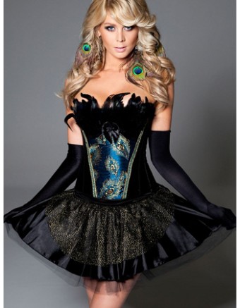 girls gothic peacock corset m1205