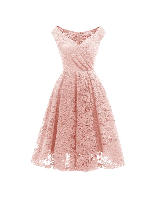 Sexy Bride V-Neck Sleeveless Dress Making Lace Fabric Folds Luxury CD1788