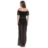 Woman Sexy See-Through Off Shoulder Summer Floor Length Beach Dresses M1028