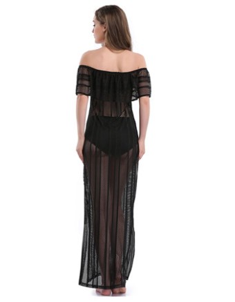 Woman Sexy See-Through Off Shoulder Summer Floor Length Beach Dresses M1028