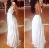 White Sleeveless Design Top Evening Dress M2310