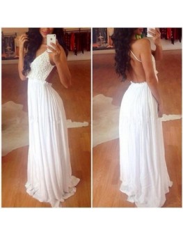 White Sleeveless Design Top Evening Dress M2310