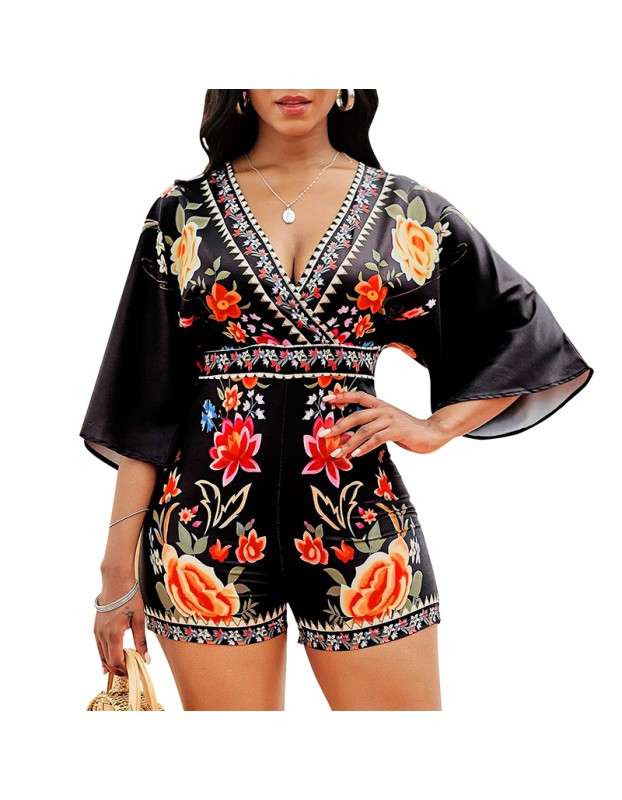 trending for women short black one piece jumpsuit M30125
