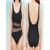 Black one piece triangle bikini M5357