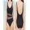 Black one piece triangle bikini M5357