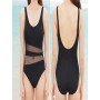 Black one piece triangle bikini M5357