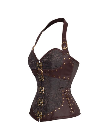 Halter Brown Steampunk Corset m1410