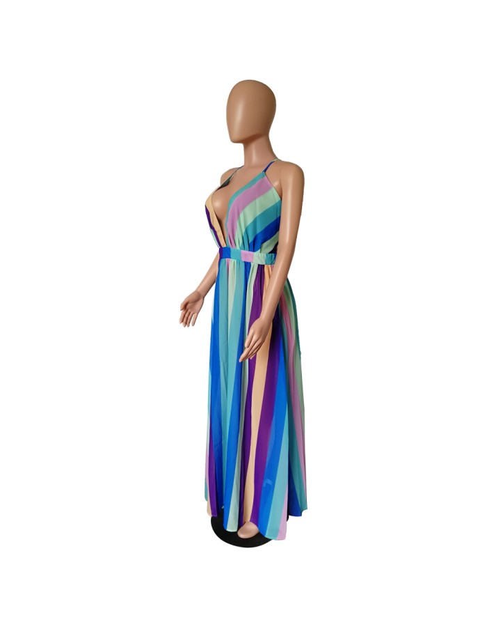 women's sexy halter strap chiffon dressM8360