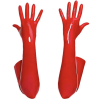 Wholesale Long Mittens Women PVC Black Red Leather Gloves M6825