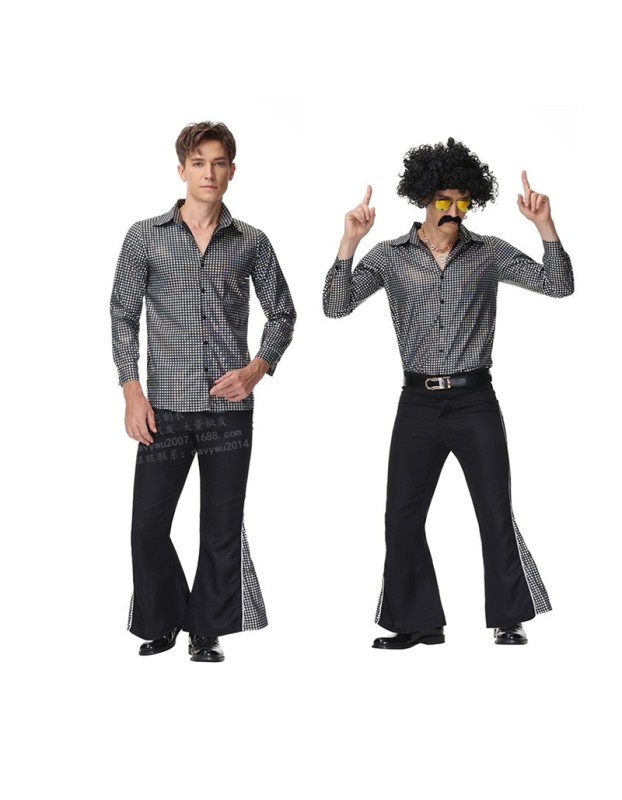 Halloween Suit Disco Hippie Ball Costumes Cosplay Adults Show Man Cothin MS1661
