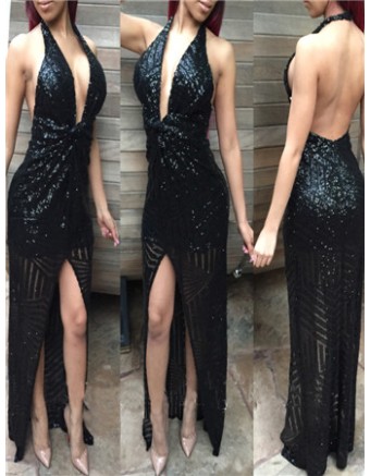 New style women black strapless bandage dress M30006