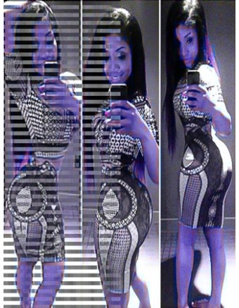 Fashion Design Adult Women Bandage Bodycon Print Dress M3811