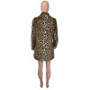 Black And White Extra Cover Women's Leopard Print Pocket Loose Plush Coat YM8629