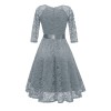 Ladies Casual Long-Sleeve Wedding Guest V-Collar Lace Girl Dress CD1592-1