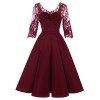 Long Sleeve Mesh Sexy Red Lace Girl Wedding Dress CD1714