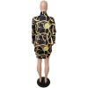 Women Long Sleeve Sexy Printed T Shirt Dresses M8442