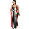 Women v neck spaghetti strap loose beach casual long maxi dress M9034