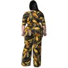 Plus Size Short Sleeved Printing Shoulder Two Piece Long Pants Set 8615