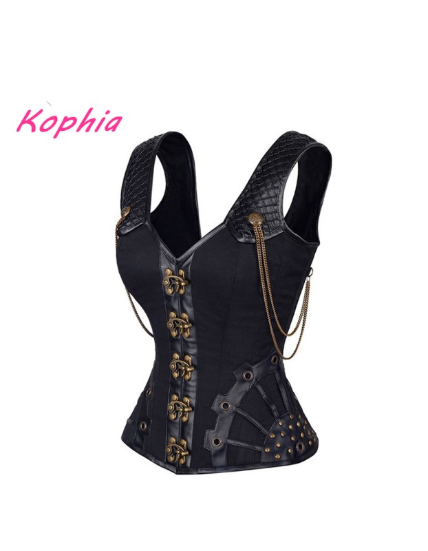 Steampunk Vest Top Steel Boned Corset M1385