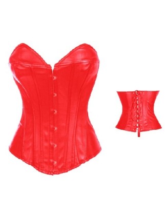 red strapless leather corset m1989a