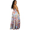 European And American Fashion Women's Print Halter Long Dress 9400