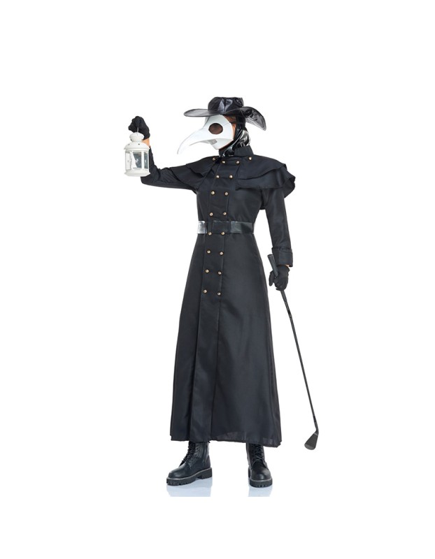 Halloween Adult Steampunk Style Plague Doctor Costume Bird Beak Mask Suit SM2011