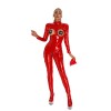 Tight Mirror PVC Patent Leather Latex Full Zipper Pants Bright Leather Jumpsuit XX6850