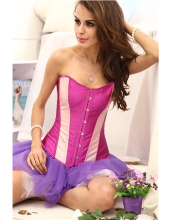 pretty girls rose satin sexy corset m1902B