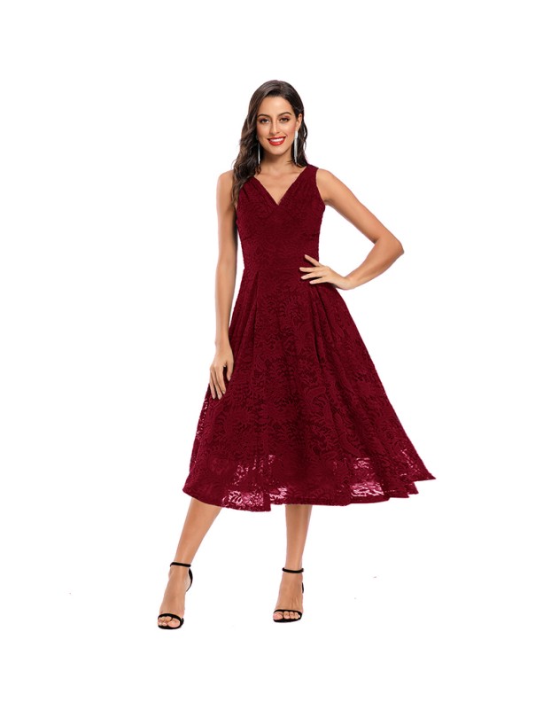 Party Elegant Slim Ladies Dinner Sexy Lace Birthday Dress CD1785