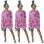 Pink Letter Printed Loose Casual Short Denim Jumpsuit M8461