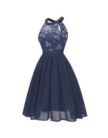 Elegant Wedding Chiffon Halter Women Party Summer Dress Casual CD1645