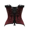 Red Striped Gothic Punk Overbust Corset M1319