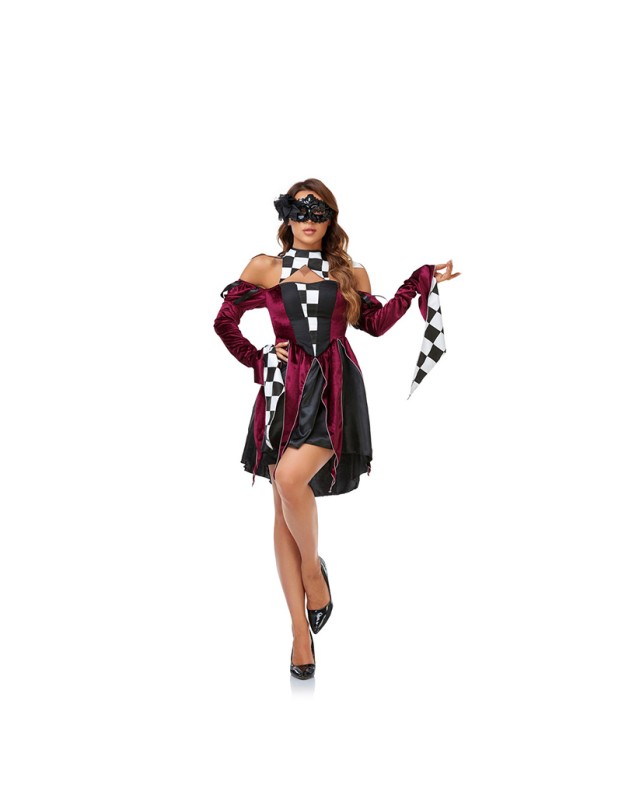 Party Costume Cosplay Glamour Clown Mystery Queen Ball Stage Costumes DL2033
