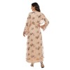 High Density Bead Embroidery Maxi Ladies Elegant Flared Sleeve Moslem Dress 20212a